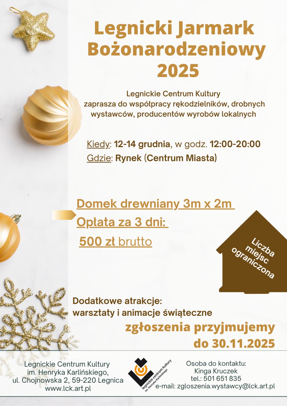 Legnicki Jarmark Bożonarodzeniowy 2025 - zgłoszenia