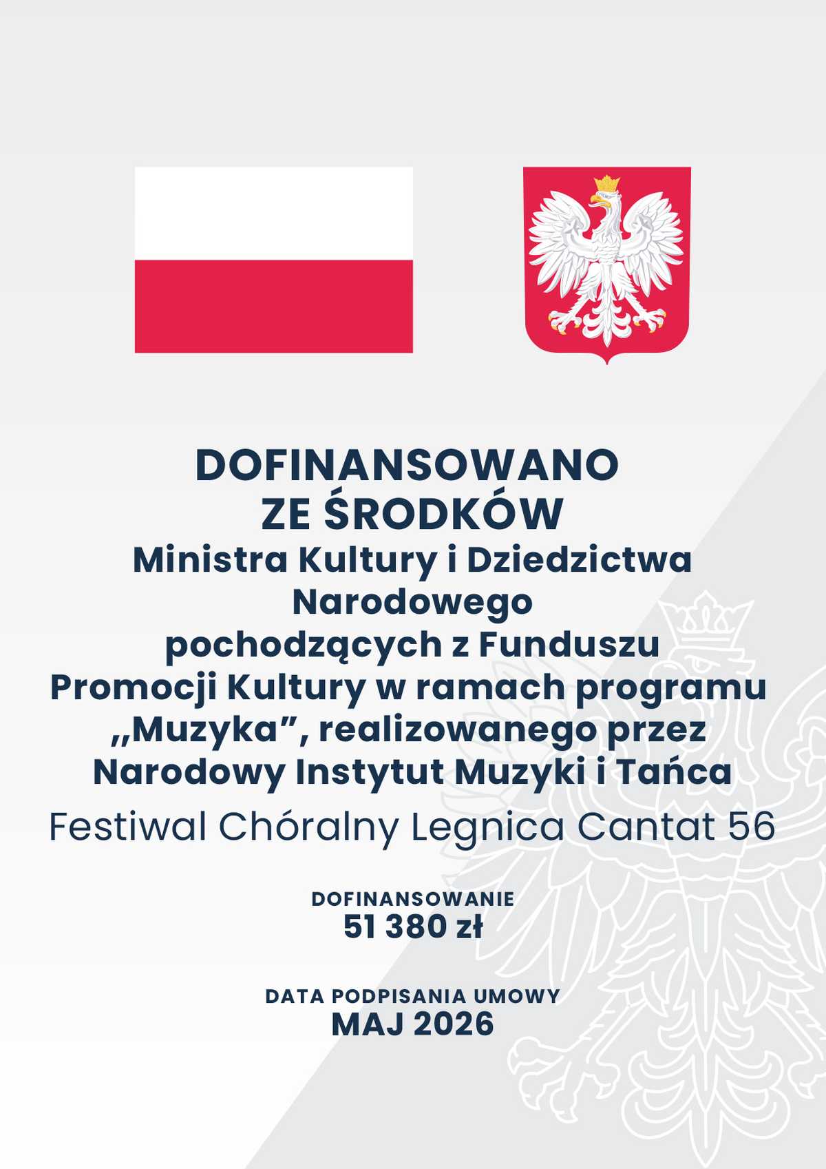 Legnica Cantat 56 - dofinansowanie Legnica Cantat 56 - dofinansowanie